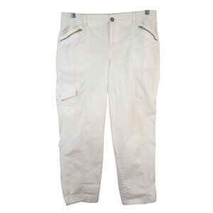 Sonoma White Cotton Cargo Ankle Pants